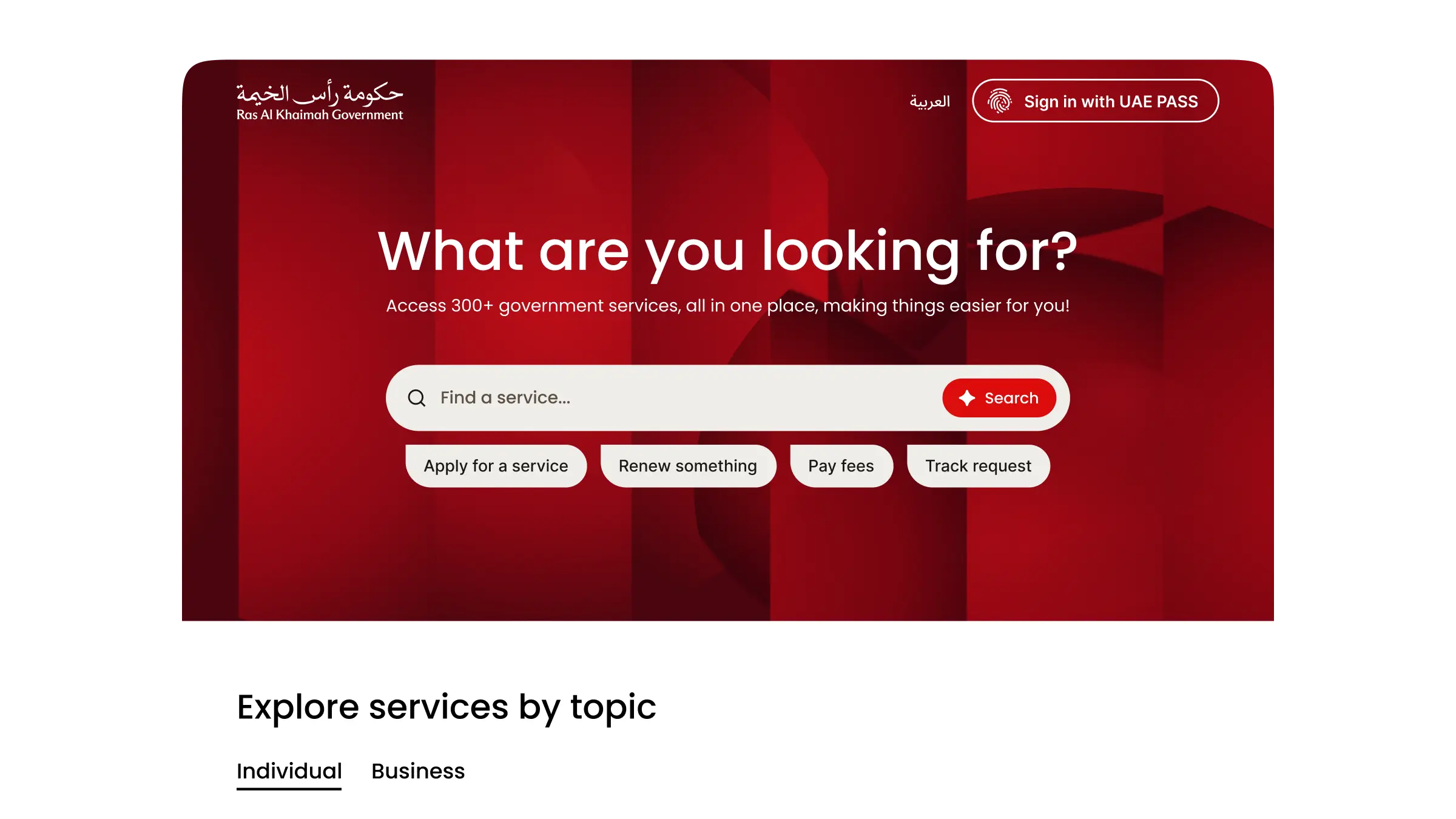RAK Digital government services portal