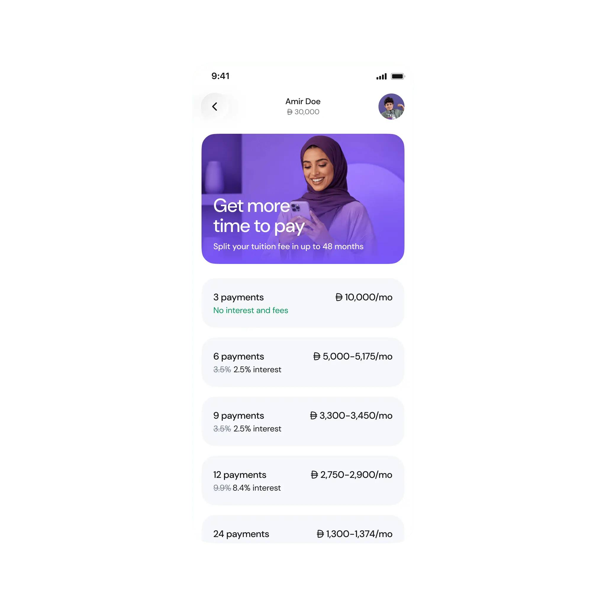 Skiply payment split screen